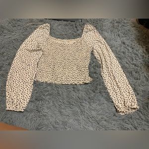 GB polka-dot crop with sleeves, worn once